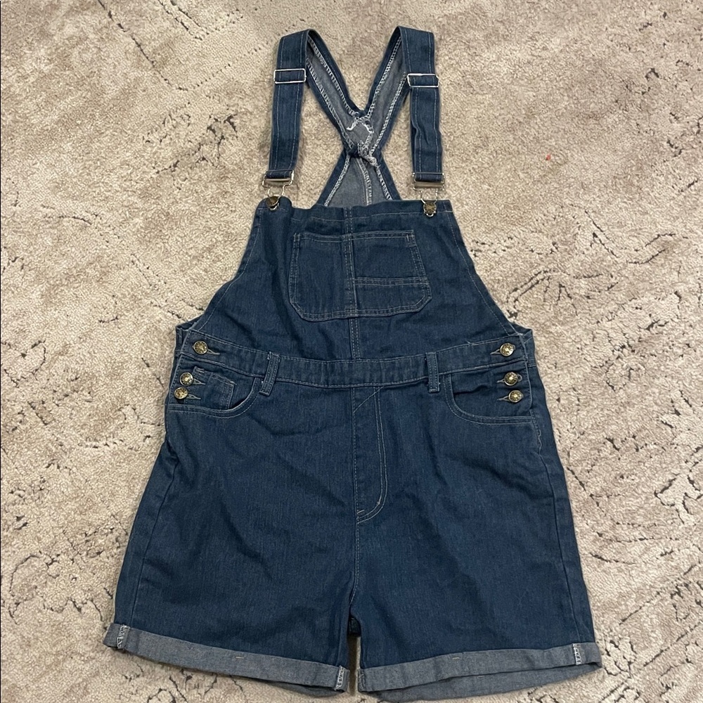 Denim Overalls Shorts